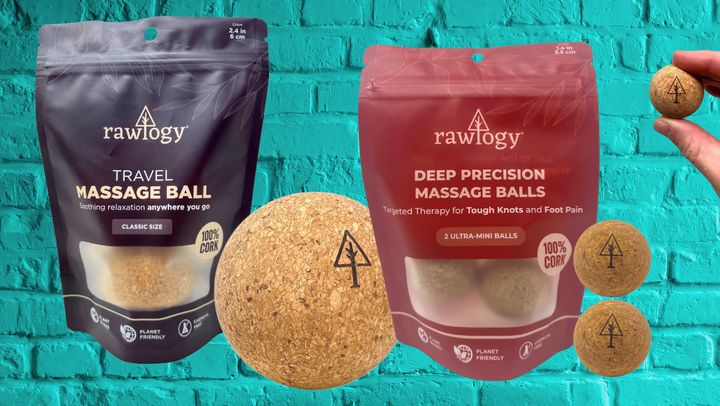 Rawlogy's cork massage balls come in a variety of sizes.