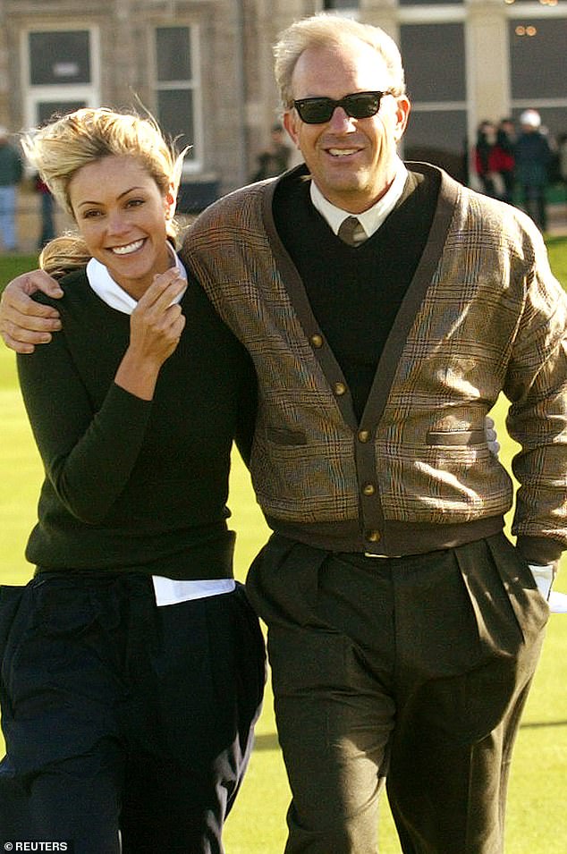 Kevin Costner with his wife, Christine Baumgartner, during their honeymoon in October 2004, when he allegedly sexually harassed a masseuse at a luxury hotel