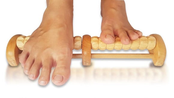 This foot massager is designed to relieve foot discomfort with a massage-like action.